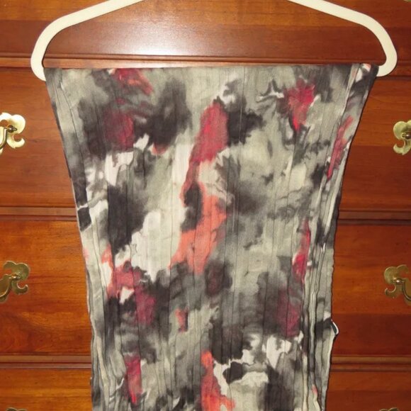 NY&Company Pink Black Tie Dye Oblong Scarf Wrap Shawl Sarong One Sz abt 72"x15" - Picture 10 of 13